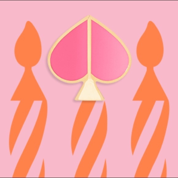 Kate Spade Spade heart enamel birthday pin